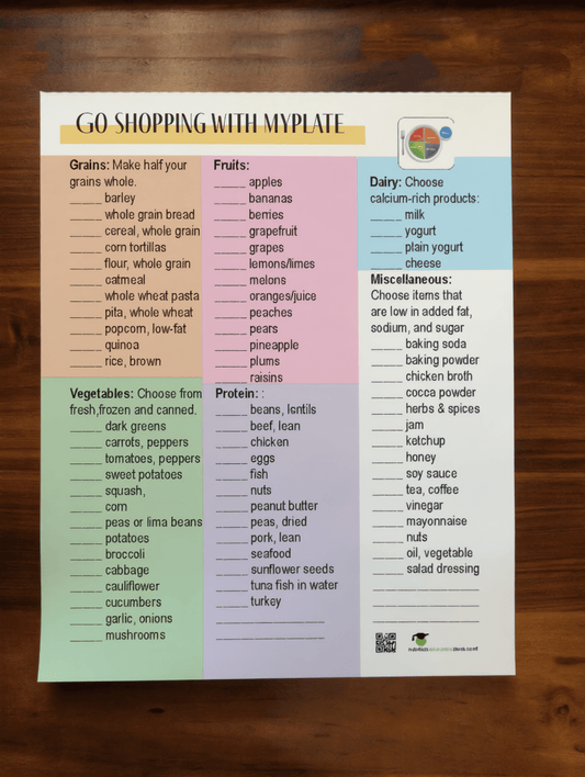 MyPlate Shopping List Notepad - Pack of 10 - Nutrition Education Store-Notepad