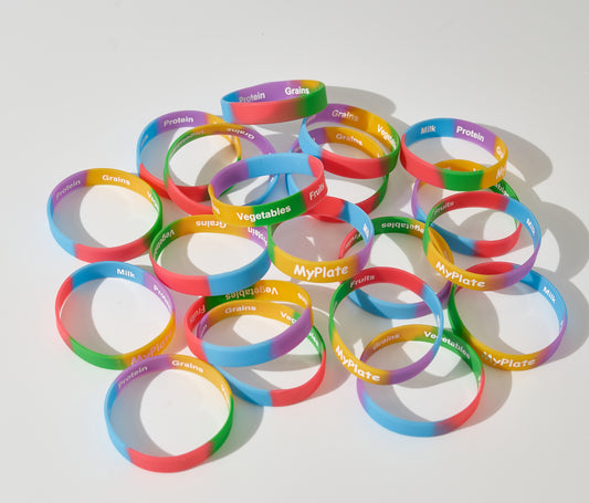 MyPlate Wristbands - Pack of 20 - Bulk Health Fair Prize