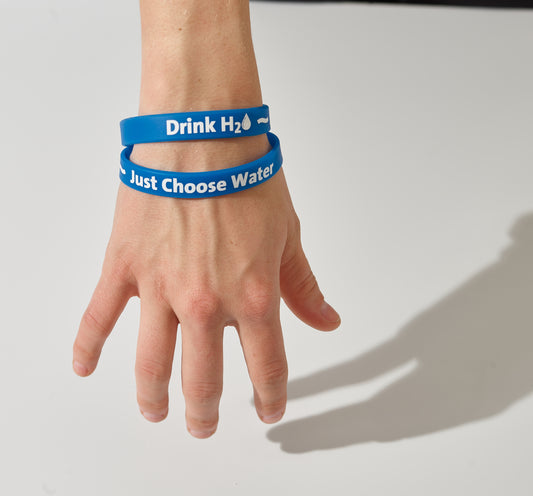 Just Drink Water Wristbands - Pack of 20 - Bulk Health Fair Prize