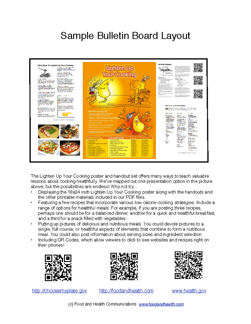 Cooking Light and Portion Control Poster Handouts Download PDF - Nutrition Education Store