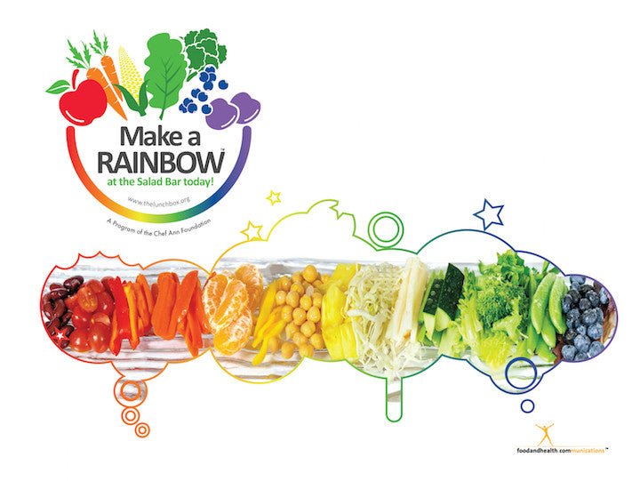Custom Eat from the Rainbow With Chef Ann Foundation 48" x 36" Vinyl Banner - Add Your Logo To This Health Fair Banner - Nutrition Education Store