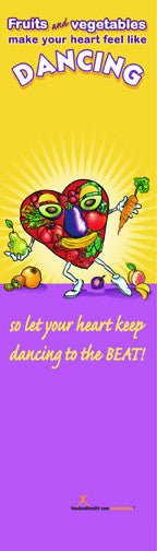 Dancing Heart Bookmarks pack of 50 2"X7" - Nutrition Education Store