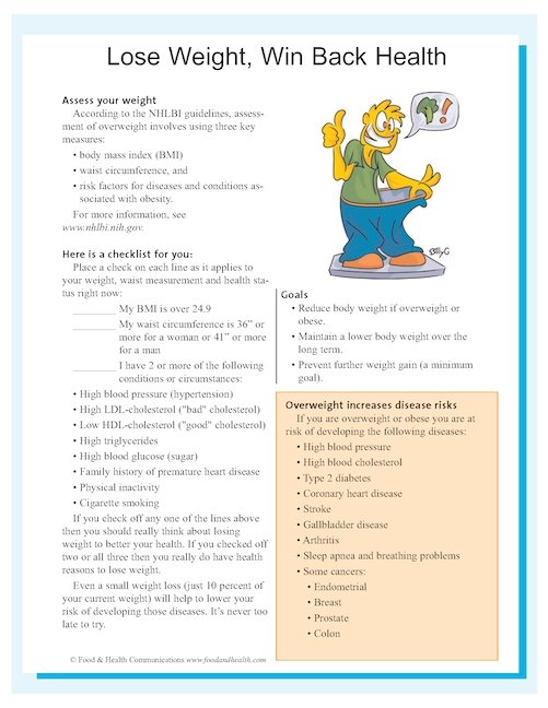 Do You Need To Lose Weight? Color Handout Download - Nutrition Education Store