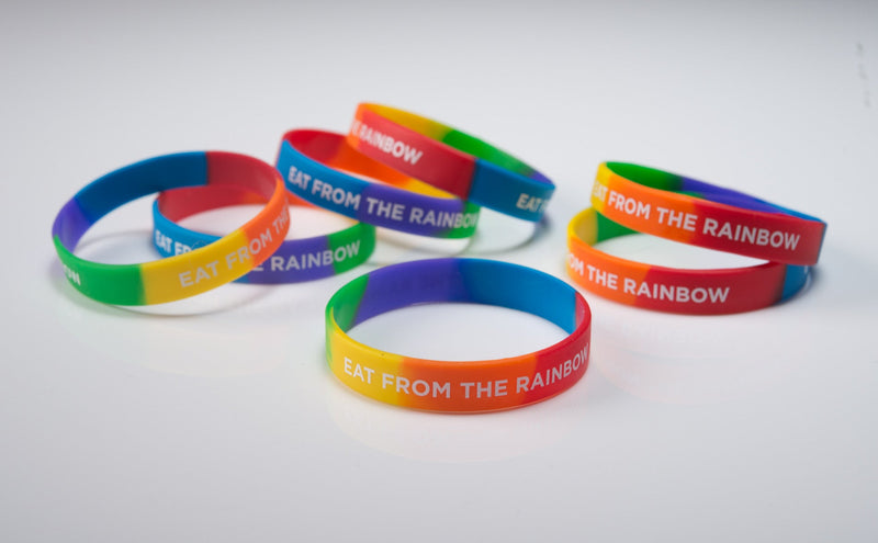 Eat From The Rainbow Wristband 7" Bigger Kids - 20 pack - Nutrition Education Store