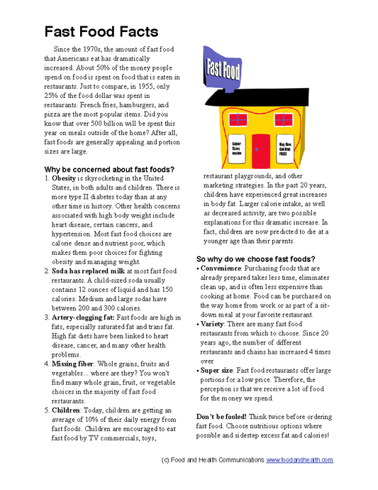 Eating On the Go: Fast Food Alternatives Poster - Nutrition Education Store