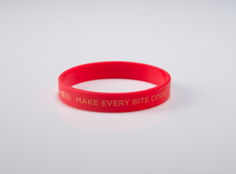 Make Every Bite Count Wristband 6" Kids - 20 pack - with forks - Nutrition Education Store