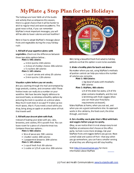 MyPlate Holiday Poster - Nutrition Education Store
