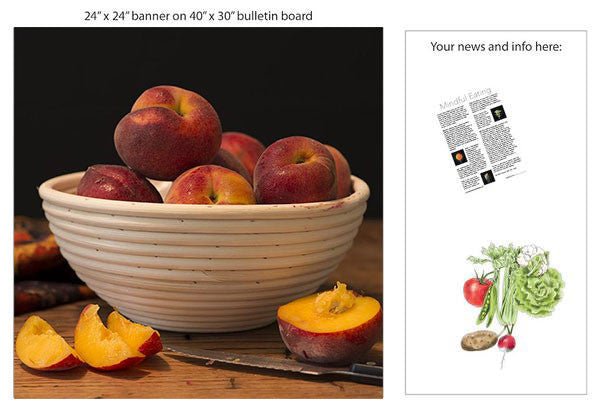 Peaches 24" Square Banner for Bulletin Boards and Walls - Nutrition Education Store