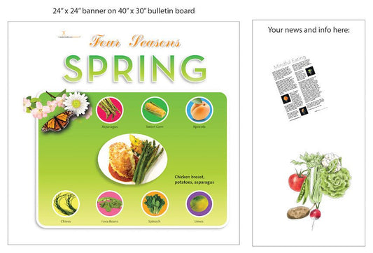 Spring Season Bulletin Board Banner 24" x 24" Square Banner for Bulletin Boards, Walls, and More - Nutrition Education Store