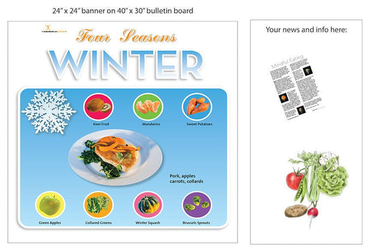 Winter Season Bulletin Board Banner 24" x 24" Square Banner for Bulletin Boards, Walls, and More - Nutrition Education Store