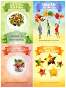 Fresh Fruit and Veggie 4 Poster Set - NEW