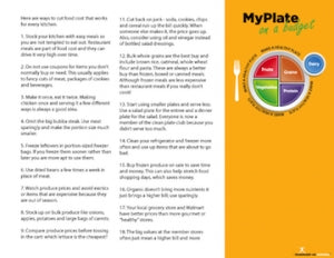 MyPlate On a Budget Brochure Pamphlet - Packets of 25