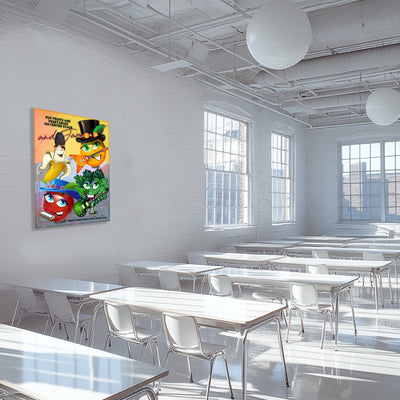 Anime Fruit and Vegetable Band Poster - 18" x 24" Laminated - Nutrition Education Store