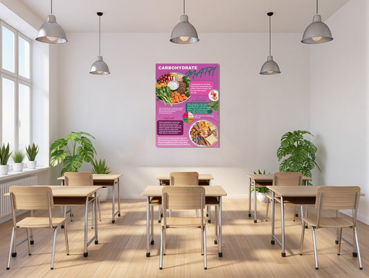 Carbohydrate Math Poster - 18" x 24" - Laminated - Nutrition Education Store - Poster