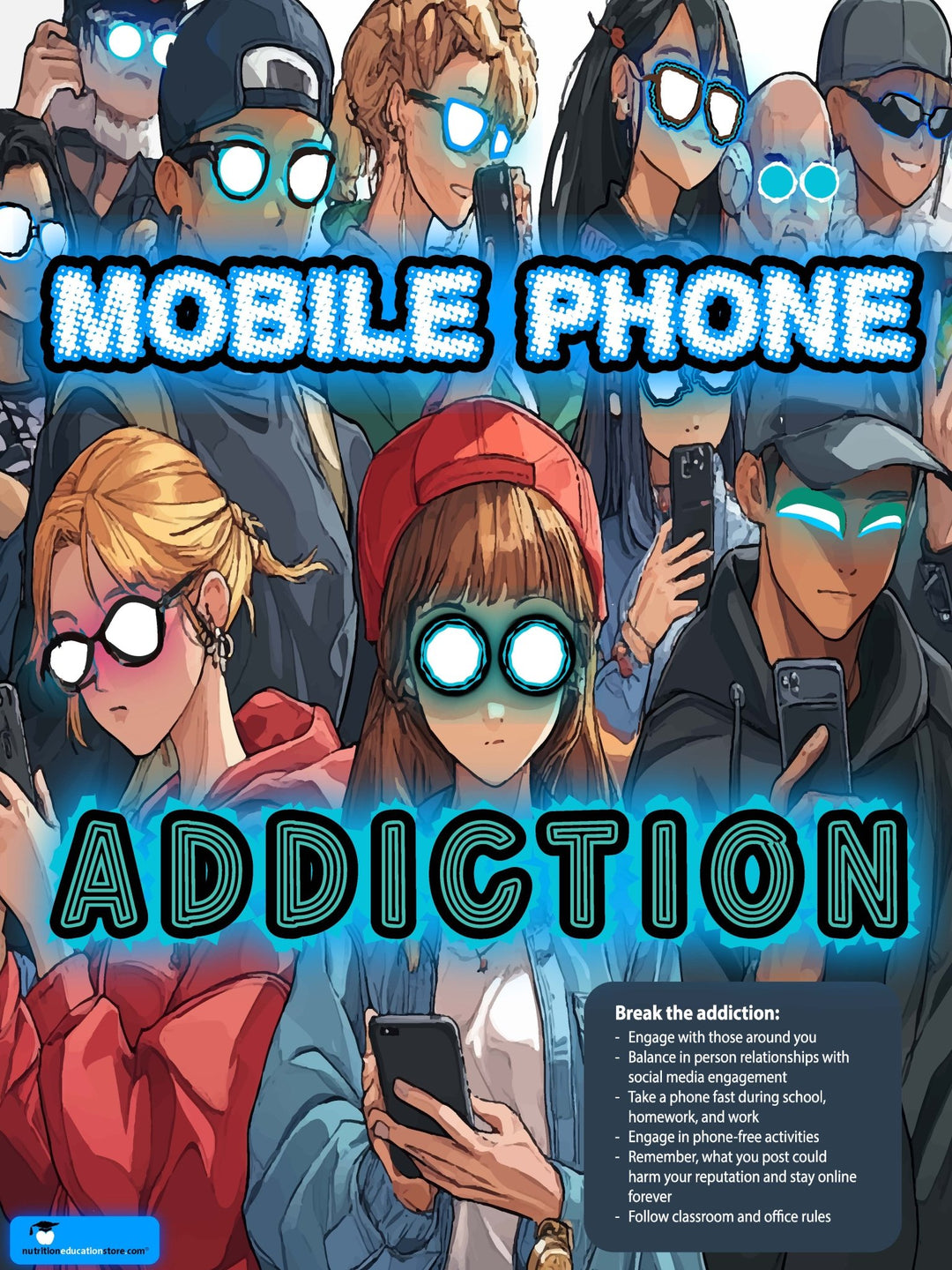 Cell Phone Addiction Awareness Poster