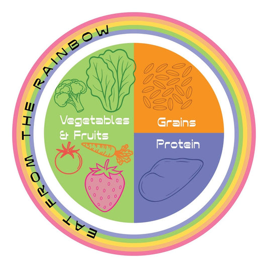 Eat from the Rainbow - Make A Healthy Plate - 10 pack - Nutrition Education Store-MyPlate Plate