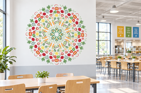 Salad Mandala - 30" Round - Wall Decal - Floor Decal