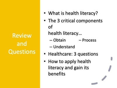 Health Literacy PowerPoint - DOWNLOAD - Nutrition Education Store