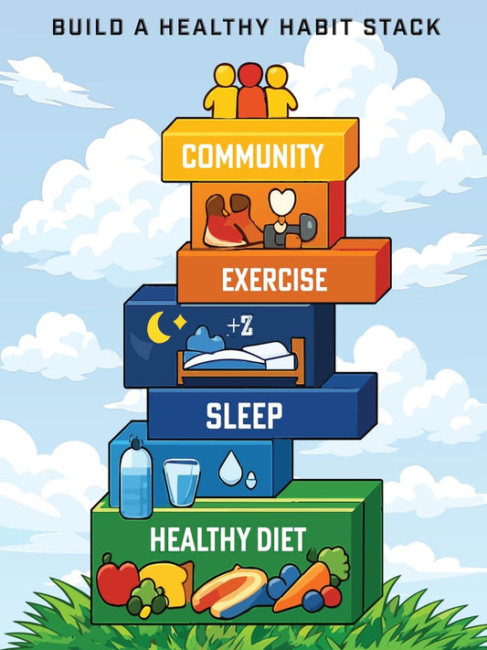 Healthy Habit Stack Poster - 18" x 24" Laminated - Nutrition Education Store-Poster