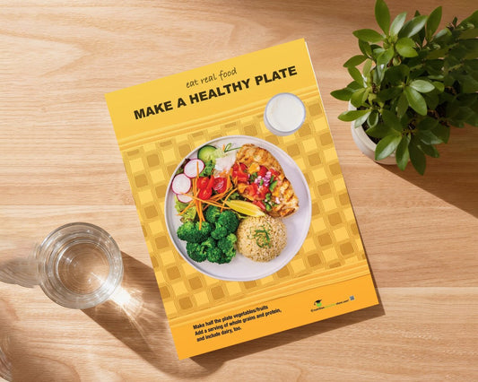 Healthy Plate and Food Pyramid Handouts in Tearpad - 50 sheets per pad - Nutrition Education Store-Tearpad