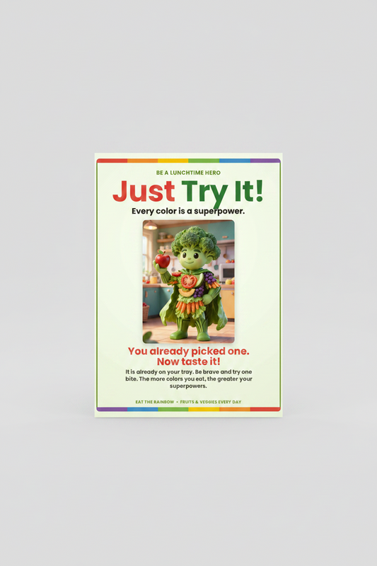 Just Try It! Poster - Lunchtime Hero Fruit & Vegetable Poster