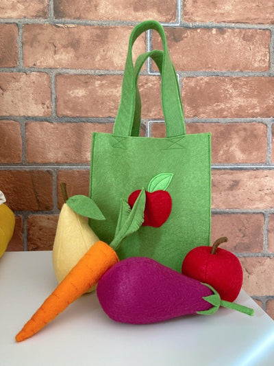 Kids Fruit and Vegetable Activity Set - Felt Vegetable Shopping Set - Nutrition Education Store - Display