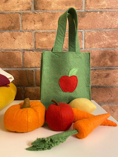Kids Fruit and Vegetable Activity Set - Felt Vegetable Shopping Set - Nutrition Education Store - Display