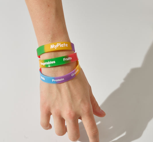 MyPlate Wristbands - Pack of 20 - Bulk Health Fair Prize