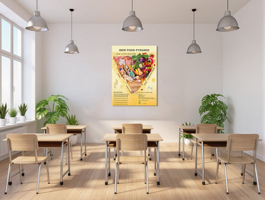 New Food Pyramid Poster - 18" x 24" Laminated - Nutrition Education Store - Poster
