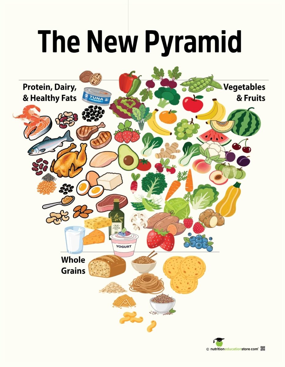 The New Pyramid Poster: Eat Real Food - 18" x 24" Laminated – Nutrition ...