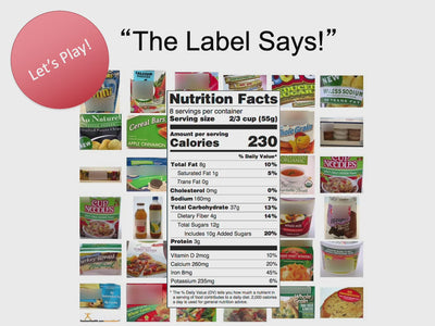 The Label Says - Nutrition Facts Label Game with New Food Label and PowerPoint - DOWNLOAD
