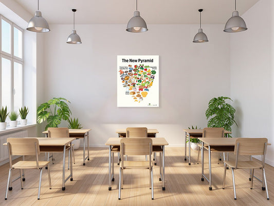 The New Pyramid Poster - 18" x 24" Laminated - Nutrition Education Store - Poster