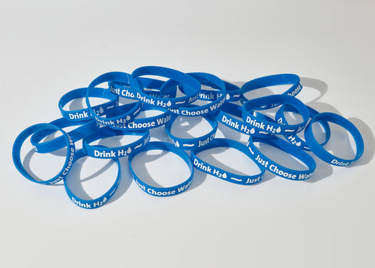 Just Drink Water Wristbands - Pack of 20 - Bulk Health Fair Prize