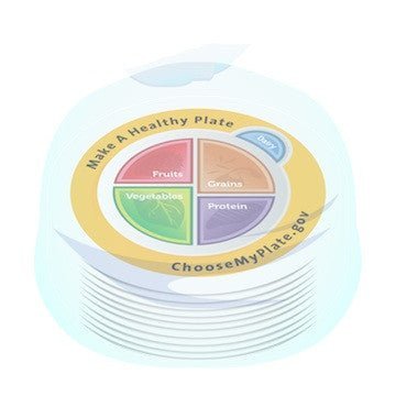 10 pack MyPlate Plate Plastic 10 Plates With Free Shipping - Nutrition Education Store