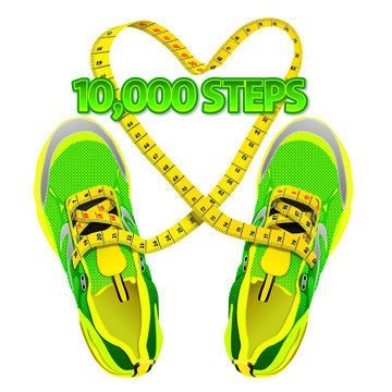 10K Steps Stickers 2" X 2" - Pack of 100 - Nutrition Education Store