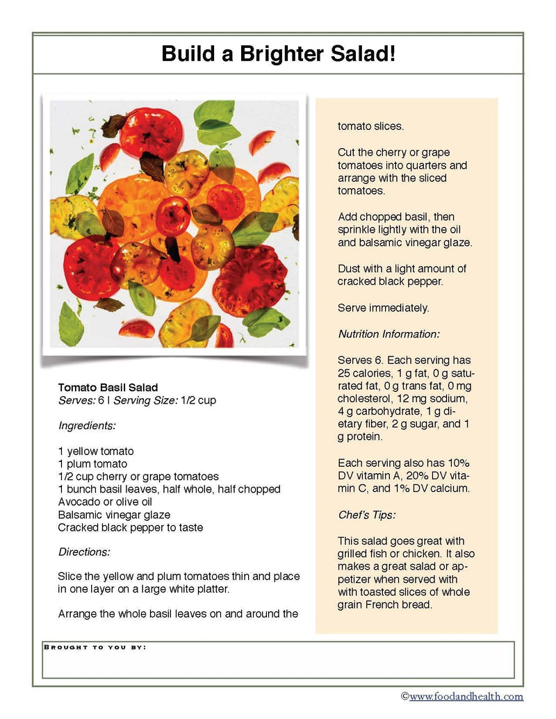 A Tomato Basil Salad 24" Square Banner for Bulletin Boards and Walls - Nutrition Education Store