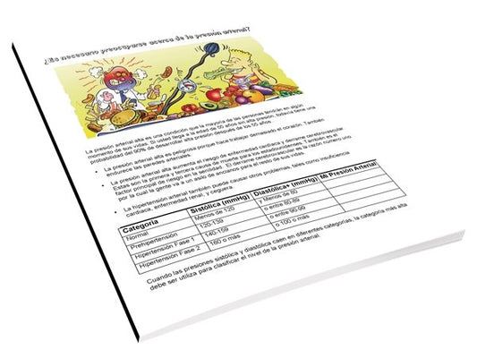 Blood Pressure Spanish Color Handout Download - Nutrition Education Store