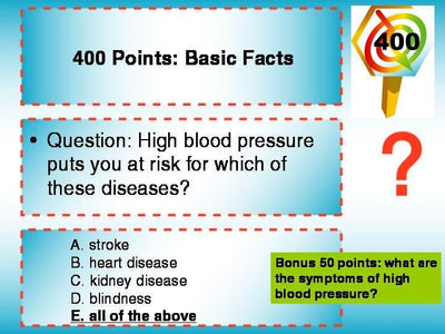 Blood Pressure Trivia PowerPoint Game - DOWNLOAD - Nutrition Education Store