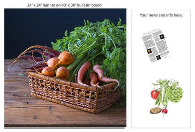 Carrots 24" Square Banner for Bulletin Boards and Walls - Nutrition Education Store