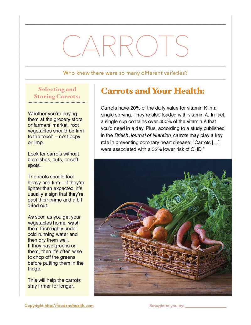 Carrots 24" Square Banner for Bulletin Boards and Walls - Nutrition Education Store