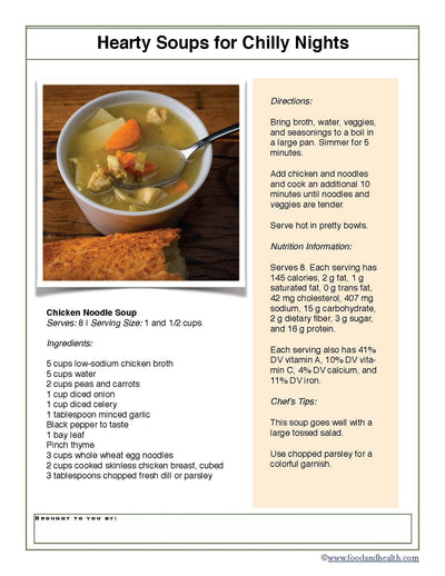 Chicken Noodle Soup 24" Square Banner for Bulletin Boards and Walls - Nutrition Education Store