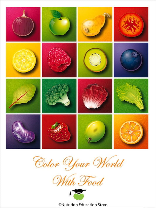 Colors of Health Fruit and Vegetable Poster - Nutrition Poster - Motivational Poster - Nutrition Education Store