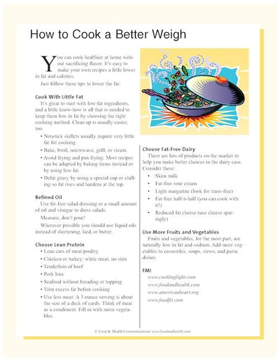 Cook for a Better Weigh Color Handout Download - Nutrition Education Store