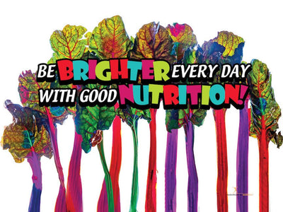 Custom Be Brighter Every Day With Good Nutrition Banner 48" x 36" Vinyl - Wellness Fair Banner - Add Your Logo To This Health Fair Banner - Nutrition Education Store