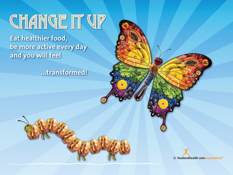 Custom Change It Up Banner 48" X 36" Vinyl - Add Your Logo To This Health Fair Banner - Nutrition Education Store