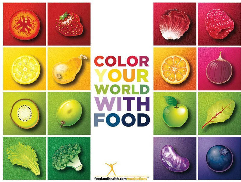 Custom Color Your World With Food Banner 48" X 36" Vinyl - Add Your Logo To This Health Fair Banner - Nutrition Education Store