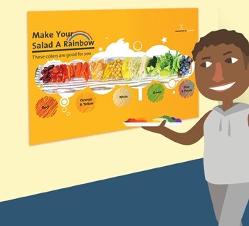 Custom Eat From the Rainbow Banner 36" X 24" Vinyl - Add Your Logo To This Health Fair Banner - Nutrition Education Store