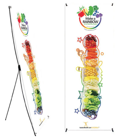 Custom Eat from the Rainbow With Chef Ann Foundation 24 x 62" Vinyl Banner and Stand - Add Your Logo To This Health Fair Banner - Nutrition Education Store