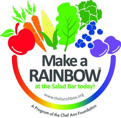 Custom Eat from the Rainbow With Chef Ann Foundation 24 x 62" Vinyl Banner and Stand - Add Your Logo To This Health Fair Banner - Nutrition Education Store