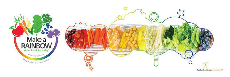 Custom Eat from the Rainbow With Chef Ann Foundation 24" x 72" Vinyl Banner - Add Your Logo To This Health Fair Banner - Nutrition Education Store